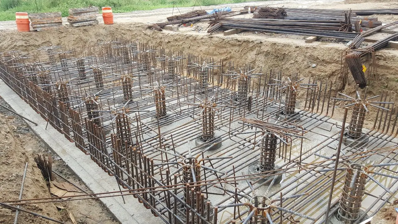 ICP파일 두부 보강재 현장시공 후