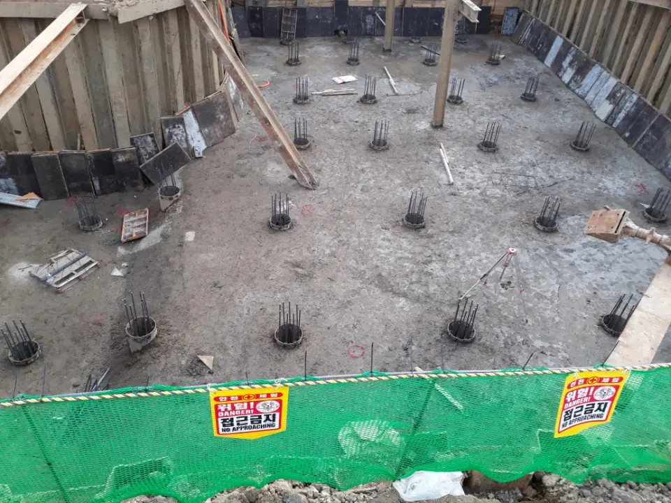 강관파일 두부보강재 현장시공 후